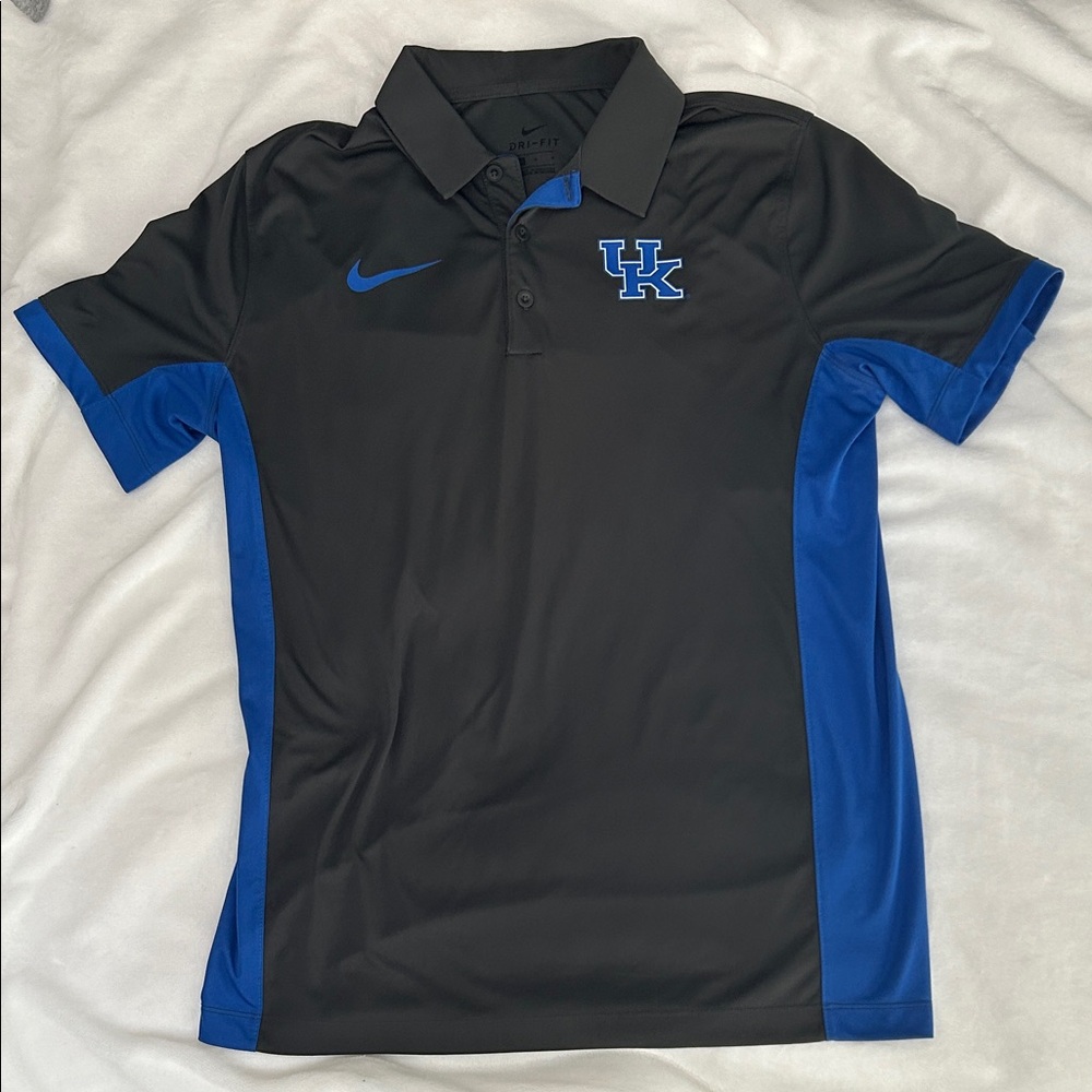 Nike Men's Black and Blue Polo Shirt with UK logo